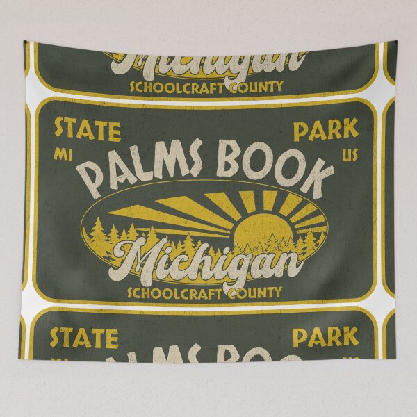Item preview, Palms Book State Park, Schoolcraft County, Michigan, badge design designed and sold by Wanderful-roads.