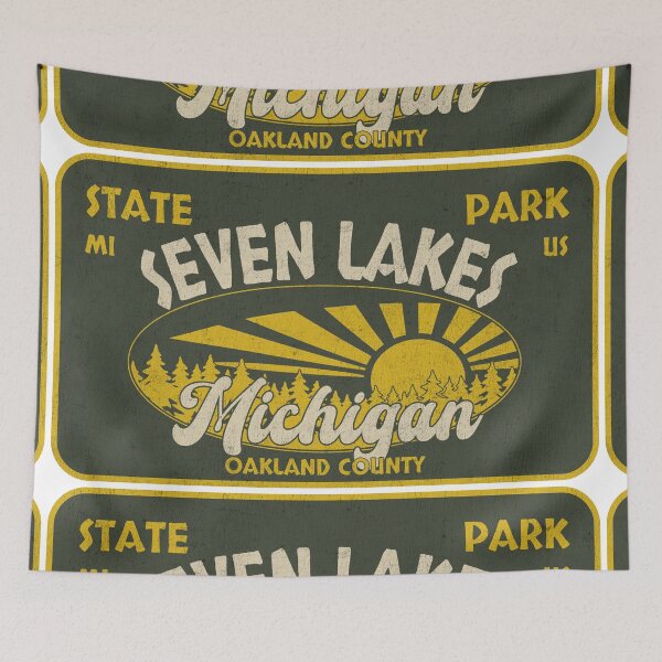 Item preview, Seven Lakes State Park, Oakland County, Michigan, badge design designed and sold by Wanderful-roads.