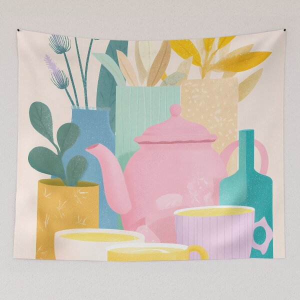 Item preview, Pastel Tea Illustration – Cozy Vibes Aesthetic Design designed and sold by BobaBunny76.