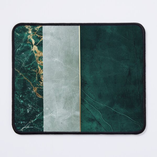 Item preview, Abstract emerald gold marble wall art with vertical stripes designed and sold by CosmicGlyph.