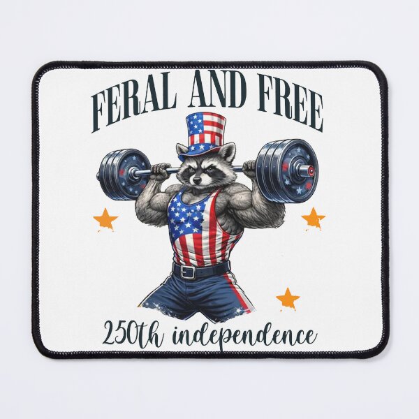 Item preview, Feral and Free Shirt, Funny Raccoon Patriotic Shirt, 250th Independence Day designed and sold by RamneekFraty.