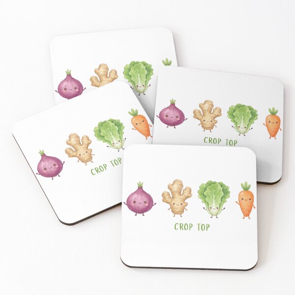 Item preview, Crop Top Pun – Funny Cute Vegetable Kawaii Food Design designed and sold by Sketchbook Studio by Aqsaa.
