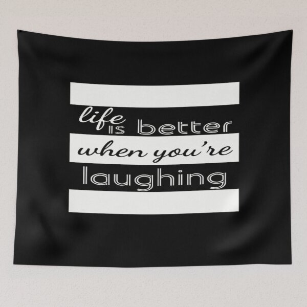 Item preview, Life Is Better When You’re Laughing Quote • Positive Minimalist Typography Wall Art Design designed and sold by Bright Nest Studio.