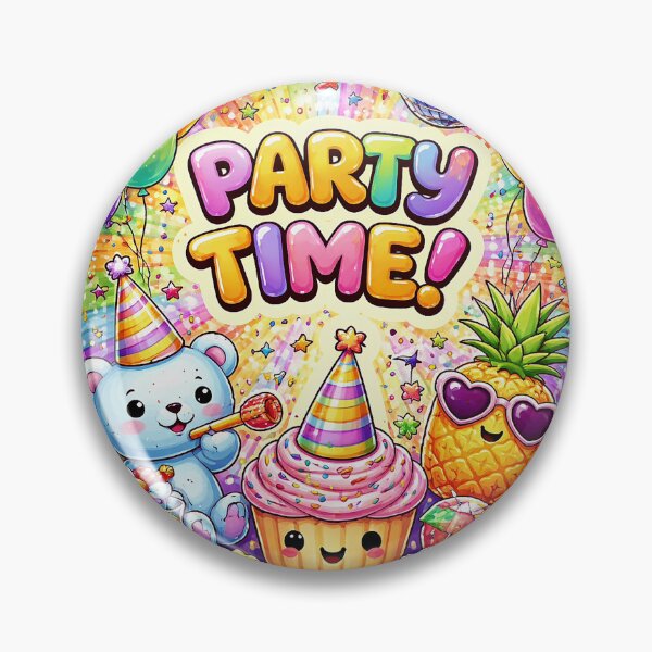 Item preview, Party Time! Rainbow Cupcake Bear & Pineapple Party Birthday Art designed and sold by David Brookes Digital.