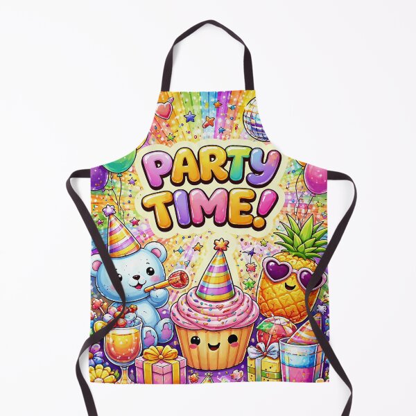 Item preview, Party Time! Rainbow Cupcake Bear & Pineapple Party Birthday Art designed and sold by David Brookes Digital.