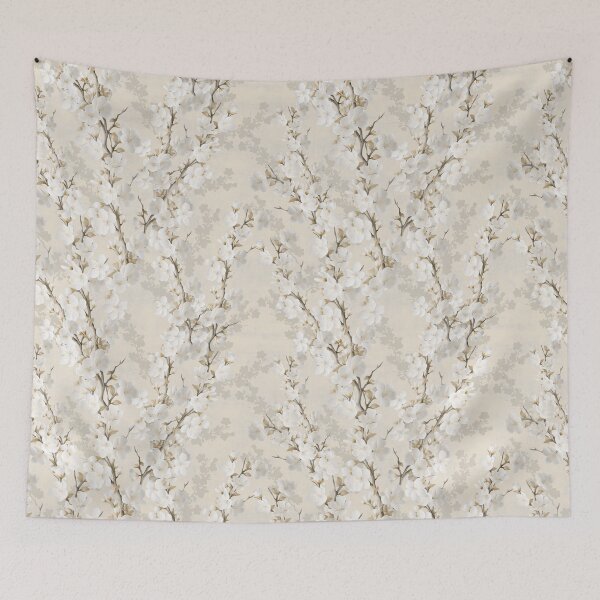 Item preview, Cherry Blossom (Sakura) Botanical in Cream Tones  designed and sold by Elena Ivan - Papadopoulou.