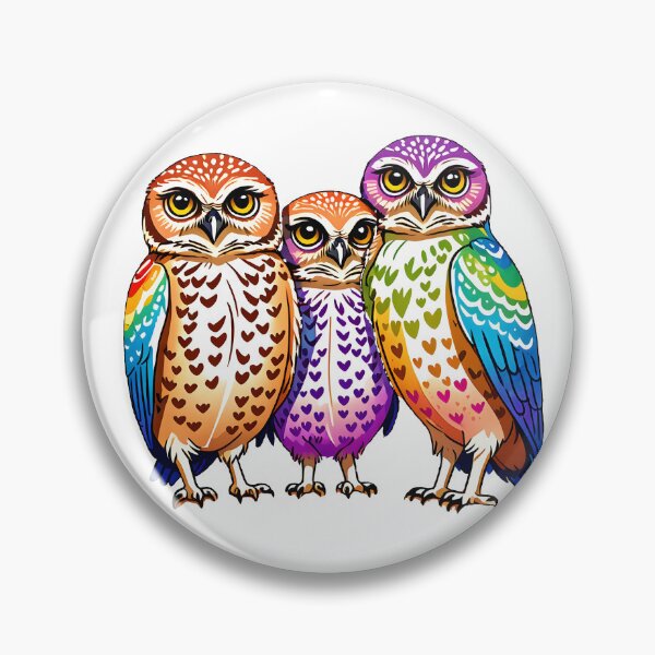 Item preview, Rainbow Burrowing Owls designed and sold by Mia's Menagerie.