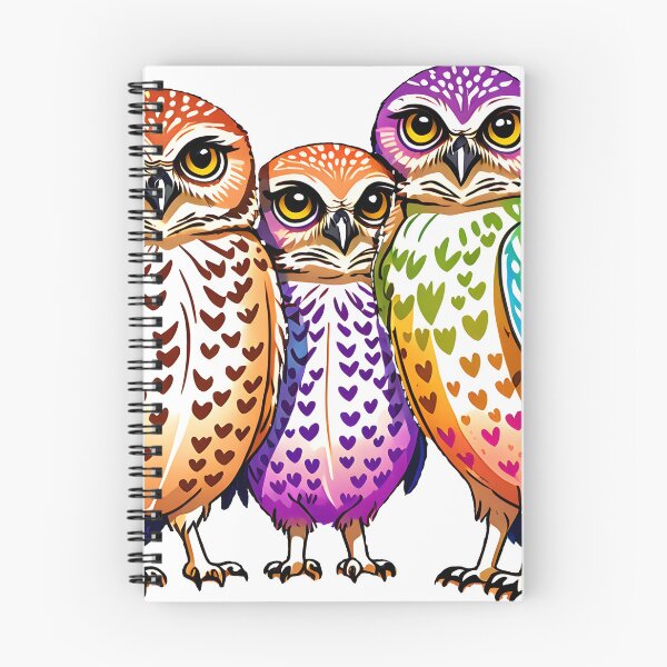 Item preview, Rainbow Burrowing Owls designed and sold by Mia's Menagerie.