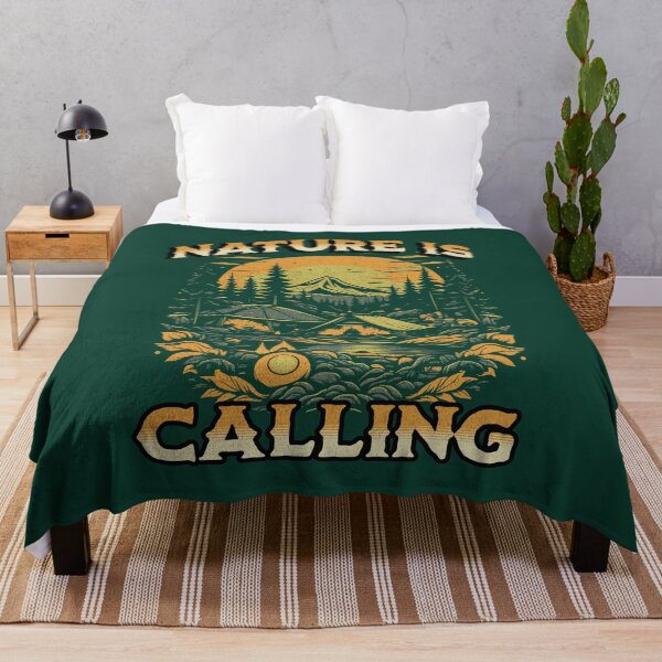 Item preview, Nature Is Calling Vintage Camping T-Shirt, Outdoor Adventure Mountain Camp Tee designed and sold by Negisandeep studio.