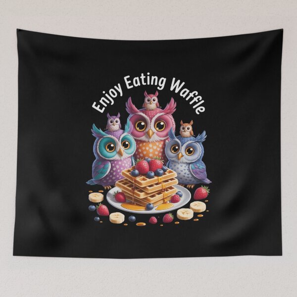 Item preview, Owl Waffle Eating Family Breakfast designed and sold by VENOM0RIOT.