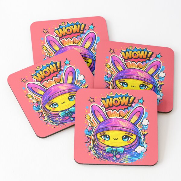 Item preview, WOW Comic Bunny – Kawaii Pop Art Explosion Design designed and sold by InnerwayStudio.