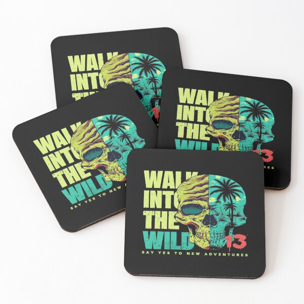 Item preview, Walk Into the Wild Skull Art • Adventure Travel Design • Desert & Tropical Split Illustration designed and sold by Bright Nest Studio.