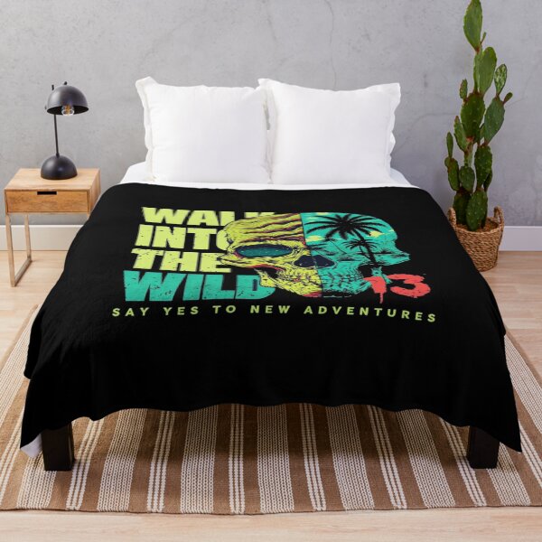 Item preview, Walk Into the Wild Skull Art • Adventure Travel Design • Desert & Tropical Split Illustration designed and sold by Bright Nest Studio.