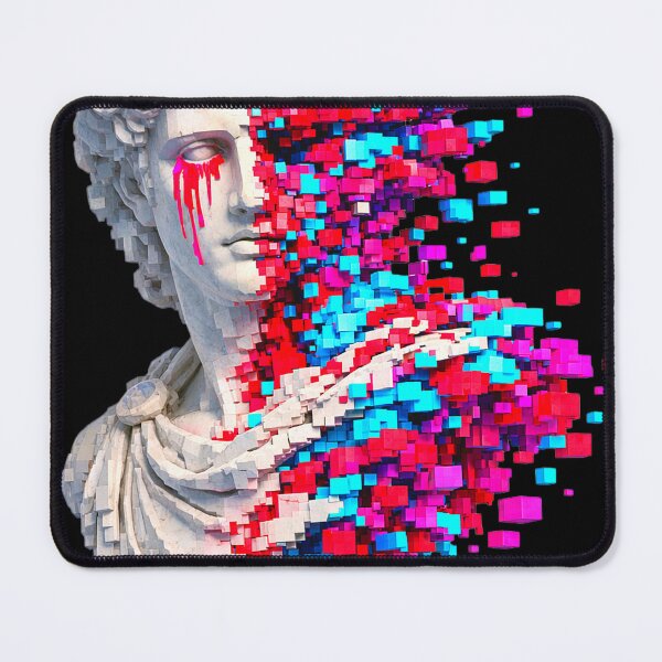Item preview, Vaporwave Glitch Art Classical Bust: 3D Voxel Corruption designed and sold by A E S T H E T A T A G.