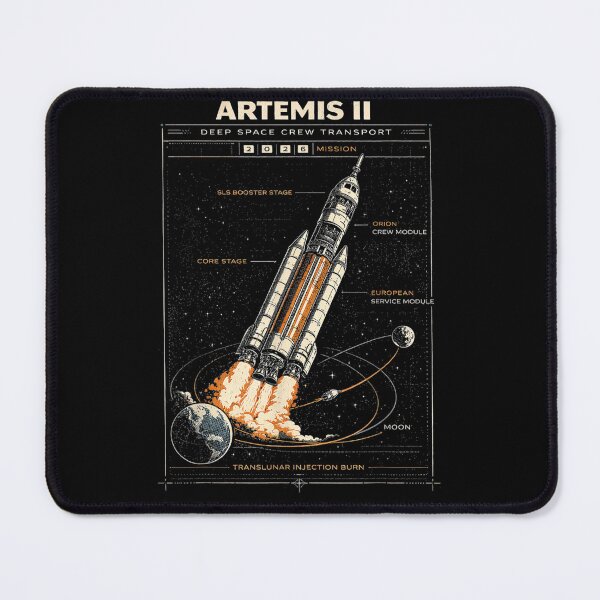 Item preview, Blueprint Space Rocket Launch Mission to The Moon Artemis 2 designed and sold by ZalcArtStore.