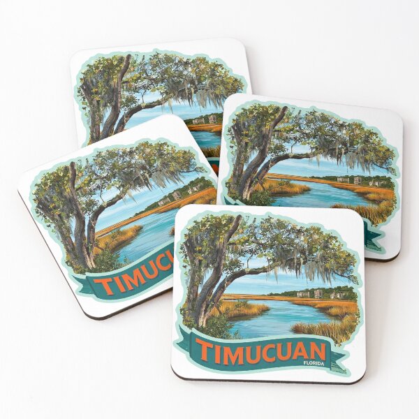 Item preview, Timucuan Florida Spanish Moss Live Oak Salt Marsh Preserve Sticker designed and sold by Blurbean.