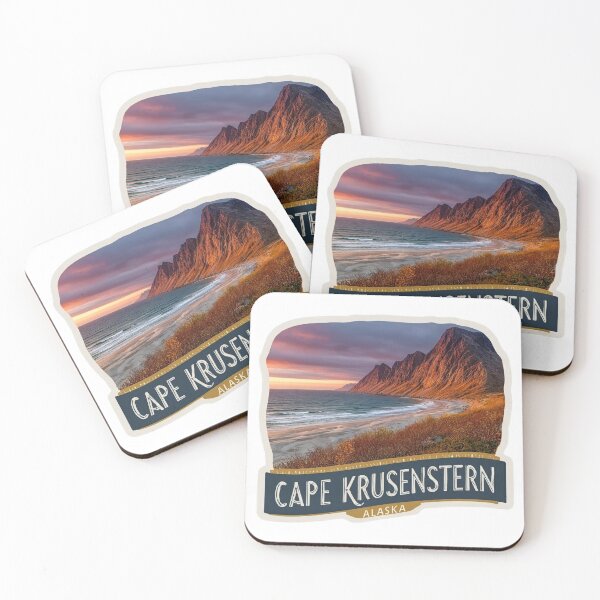 Item preview, Cape Krusenstern Alaska Arctic Coast Sunset Mountain Cliffs Sticker designed and sold by Blurbean.