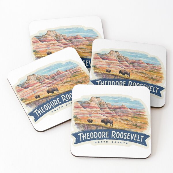 Item preview, Theodore Roosevelt North Dakota Bison Painted Canyon Badlands Sticker designed and sold by Blurbean.