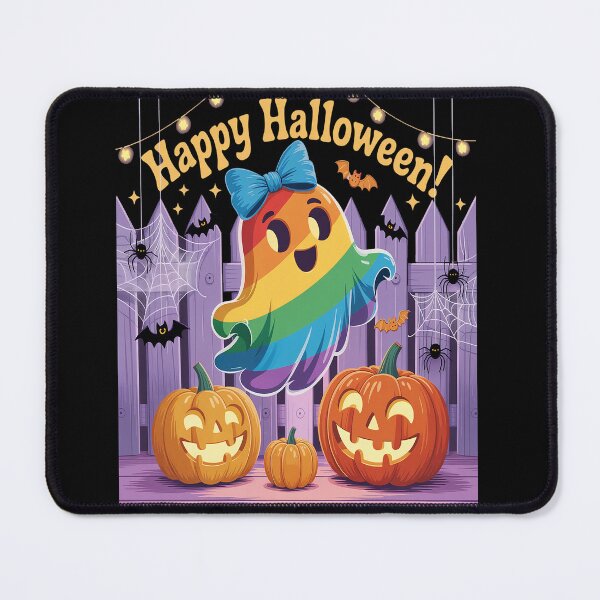 Item preview, Rainbow Pumpkin Ghost spooky Queer Gay designed and sold by RonnasJackson.
