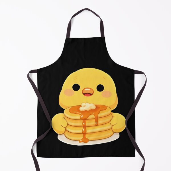 Item preview, Kawaii Yellow Chick Eating Fluffy Pancakes - Cute Chibi Bird Breakfast designed and sold by Trendora90.
