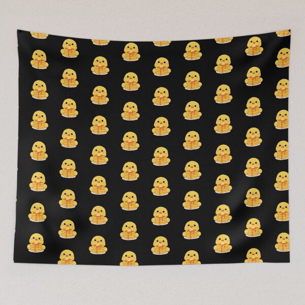 Item preview, Kawaii Yellow Chick Eating Fluffy Pancakes - Cute Chibi Bird Breakfast designed and sold by Trendora90.