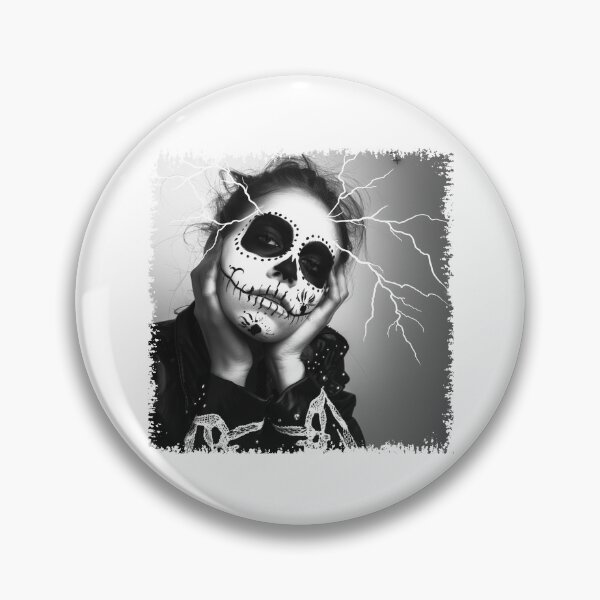 Item preview, Sugar Skull Portrait Dark Gothic Halloween Black and White Illustration designed and sold by inkoutninja.