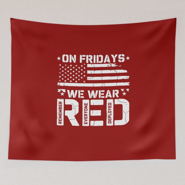 Item preview, On Friday We Wear Red American Flag Military Supportive US Army designed and sold by alenaz.