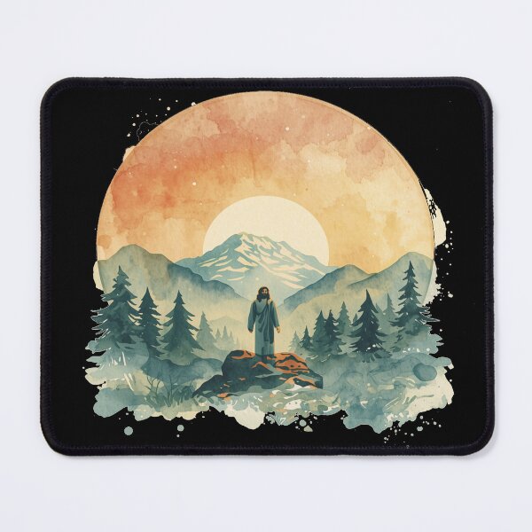 Item preview, Watercolor Art of Jesus in the Mountains and Wilderness designed and sold by Cre8andRecre8.