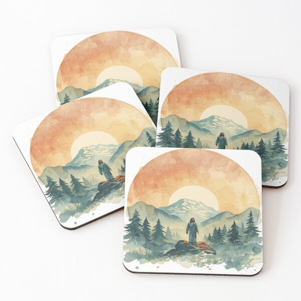 Item preview, Watercolor Art of Jesus in the Mountains and Wilderness designed and sold by Cre8andRecre8.