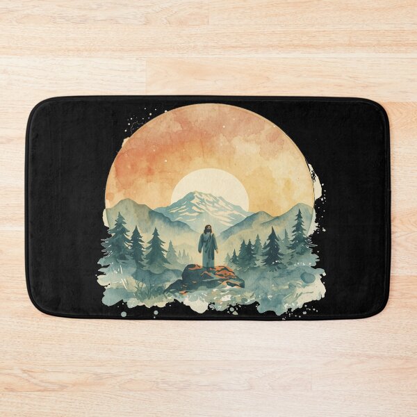 Item preview, Watercolor Art of Jesus in the Mountains and Wilderness designed and sold by Cre8andRecre8.