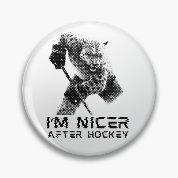 Item preview, I'm Nicer After Hockey Snow Leopard Ice Hockey Player Halftone designed and sold by TrueArtsStore.