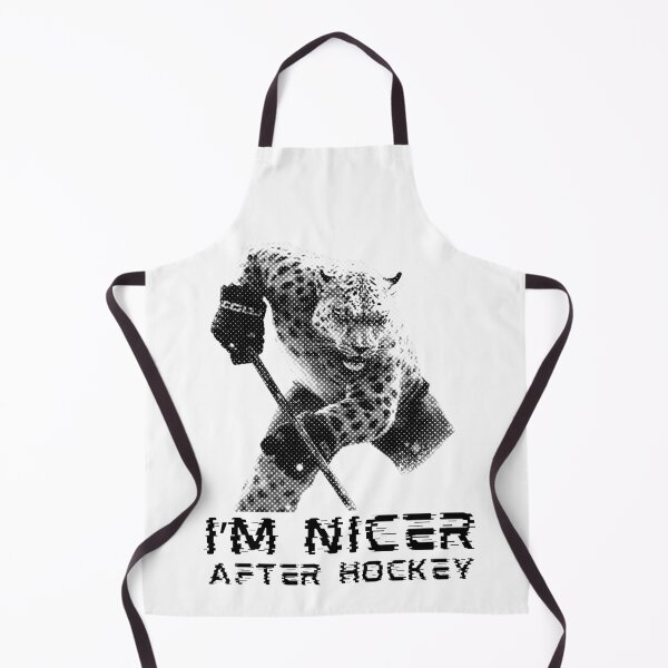 Item preview, I'm Nicer After Hockey Snow Leopard Ice Hockey Player Halftone designed and sold by TrueArtsStore.