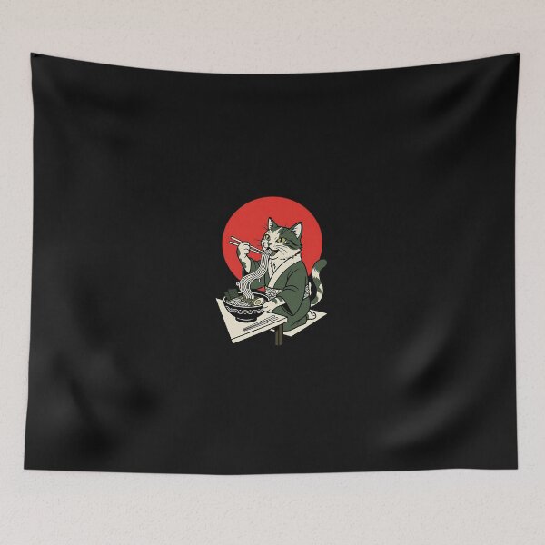 Item preview, Urban Ramen Cat Backprint designed and sold by tratakos.