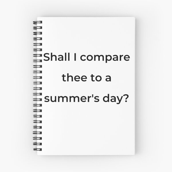 Item preview, "Shall I compare thee to a summer's day?" - print black designed and sold by ariksworld.