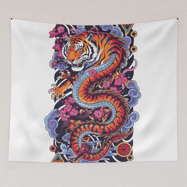 Item preview, Japanese Tiger Dragon Chimera Aesthetic designed and sold by Ossvio.