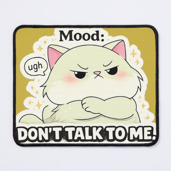 Item preview, Unbothered Cat – Sassy Introvert Mood Funny Cat Meme Sticker designed and sold by sumodesign.