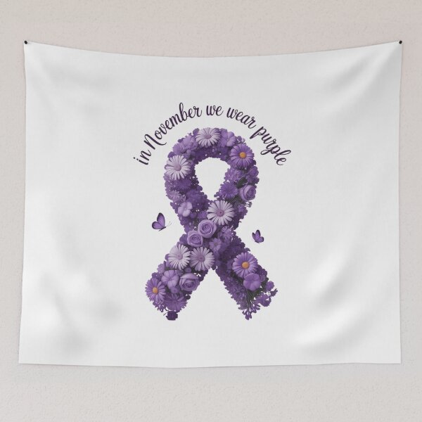 Item preview, Pancreatic Cancer Awareness Floral Ribbon designed and sold by VENOM0RIOT.