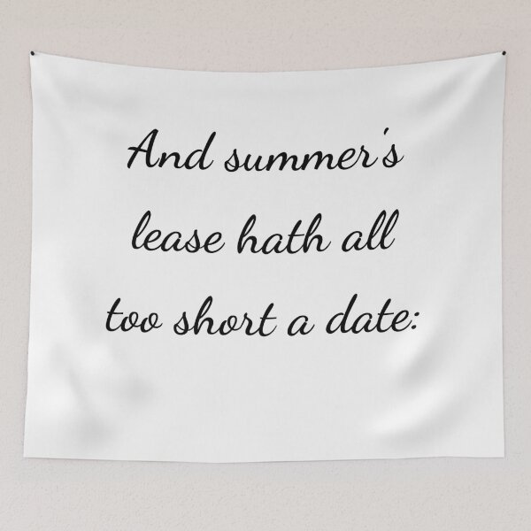 Item preview, "And summer's lease hath all too short a date:" - handwriting black designed and sold by ariksworld.