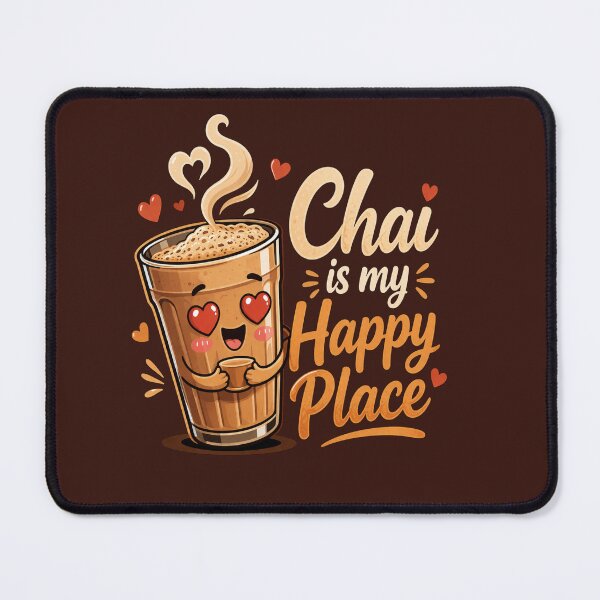 Item preview, Chai is My Happy Place – Cute Tea Lover Cartoon, Cozy Indian Chai Design designed and sold by Globalcitytees.