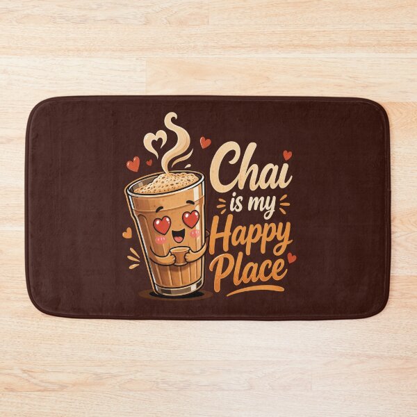 Item preview, Chai is My Happy Place – Cute Tea Lover Cartoon, Cozy Indian Chai Design designed and sold by Globalcitytees.