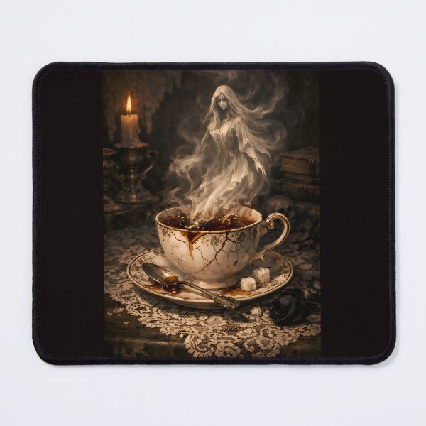 Item preview, The Tea Party of Shadows | Haunted Victorian Ghost Teacup Art designed and sold by Studio77-Gothic.