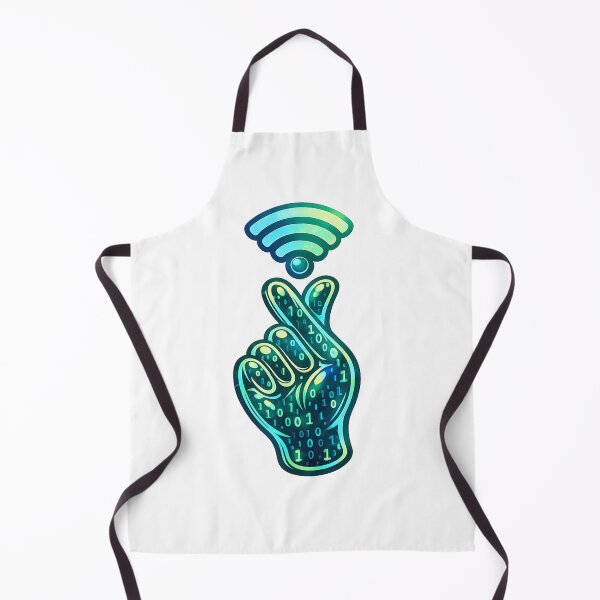 Item preview, Copy of Digital Luck Mode – Binary Fingers‑Crossed Hand with Wi‑Fi Glow designed and sold by thesmilngnature.