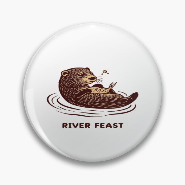 Item preview, River Feast Otter Illustration • Playful Wildlife Art • Cute Nature Animal Design designed and sold by Bright Nest Studio.