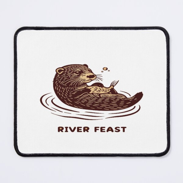 Item preview, River Feast Otter Illustration • Playful Wildlife Art • Cute Nature Animal Design designed and sold by Bright Nest Studio.