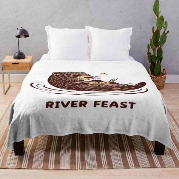 Item preview, River Feast Otter Illustration • Playful Wildlife Art • Cute Nature Animal Design designed and sold by Bright Nest Studio.