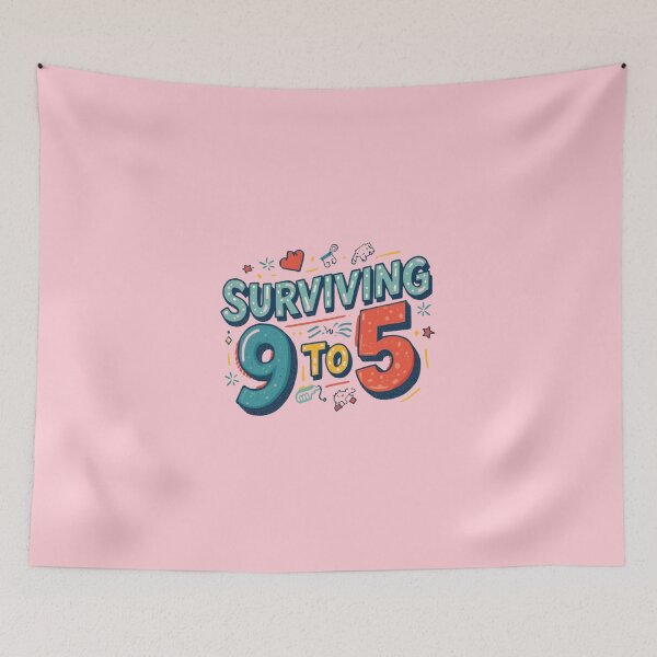 Item preview, “Surviving 9 to 5.” - Pastel Pink designed and sold by Grixel's Paang Gala Shop.