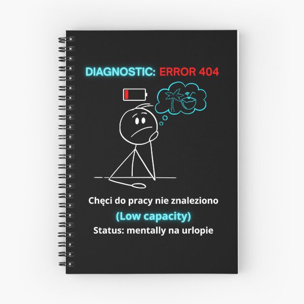 Item preview, Black Diagnostic Error 404 - Funny Polish Work Humor Gift Mentally Na Urlopie designed and sold by VibePolinglish.