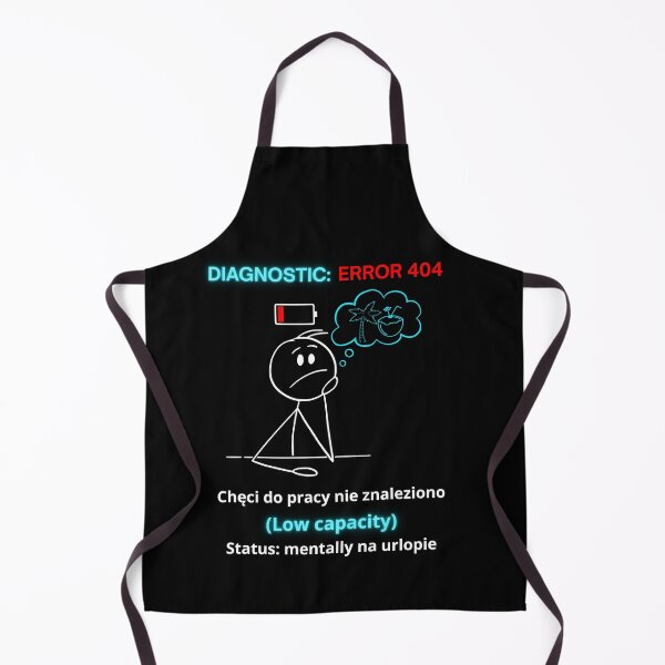 Item preview, Black Diagnostic Error 404 - Funny Polish Work Humor Gift Mentally Na Urlopie designed and sold by VibePolinglish.
