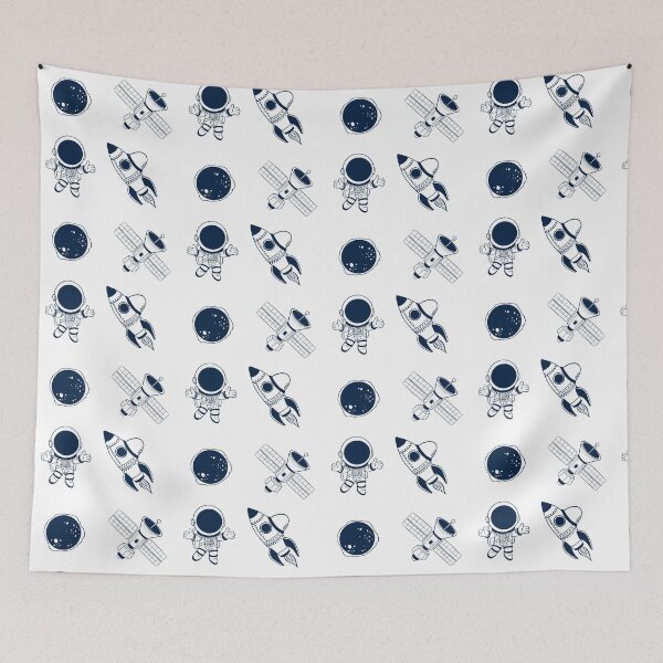 Item preview, Space themed illustrations include an astronaut, rocket, satellite, and planet in a simple design designed and sold by Ms. Iryna.