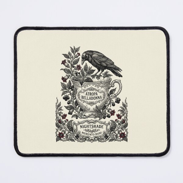 Item preview, Atropa Belladonna Nightshade – Gothic Botanical Crow Illustration designed and sold by KAYJAY DESIGNS.